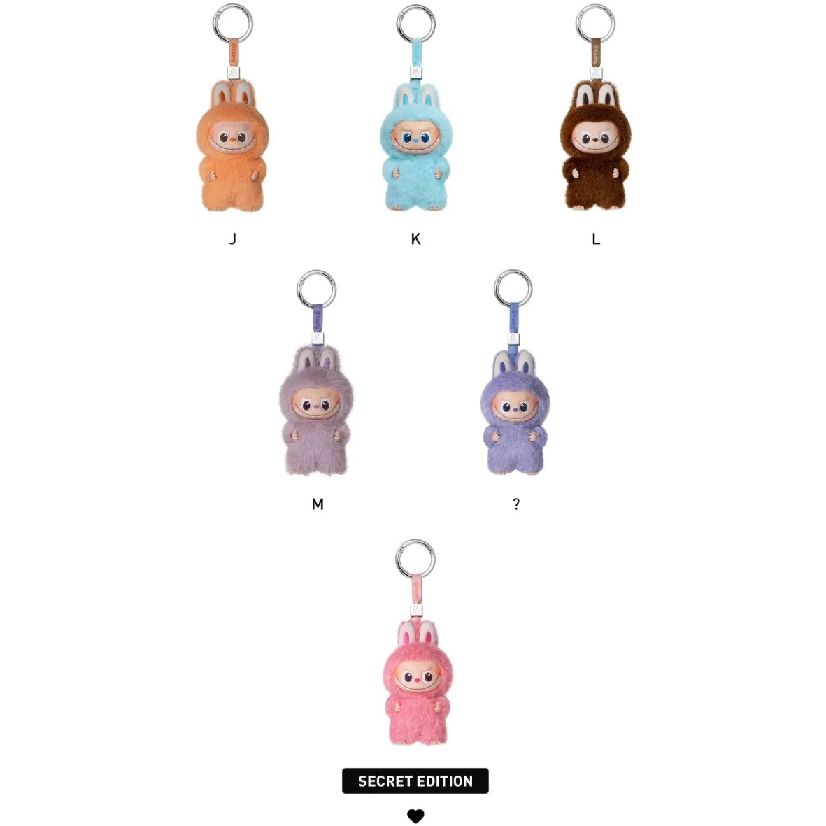 Pop Mart The Monsters Labubu Pin for Love Series Vinyl Plush Pendant (A-M) Sealed Case (14 Blind Box)