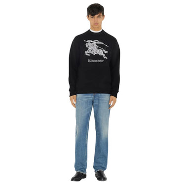 Burberry Embroidered EKD Cotton Sweatshirt - Black
