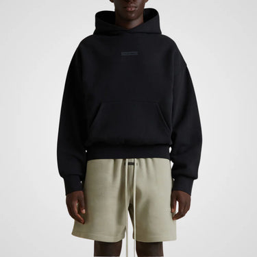 Essentials SS25 Classic Fleece Hoodie - Jet Black