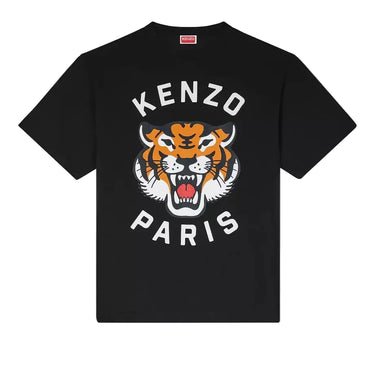 Black t-shirt with Kenzo Paris tiger logo on a white background