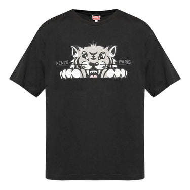 Kenzo Happy Tiger Cotton T-shirt - Black