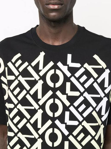 Kenzo Sport Diagonal Logo T-shirt - Black/Volt