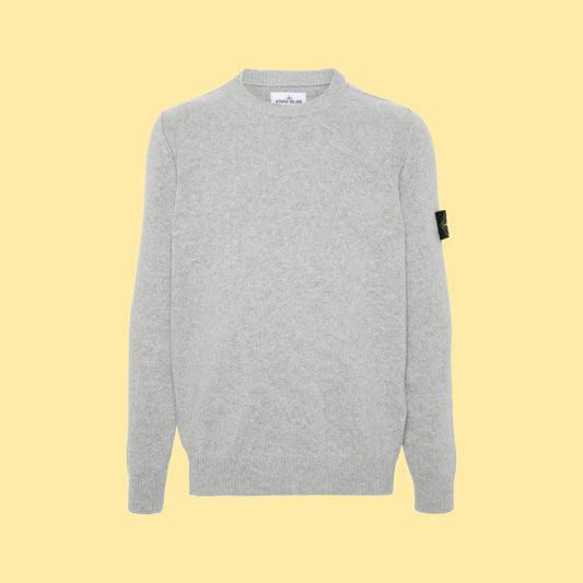 Stone Island Compass Patch Knit Sweatshirt - Grey