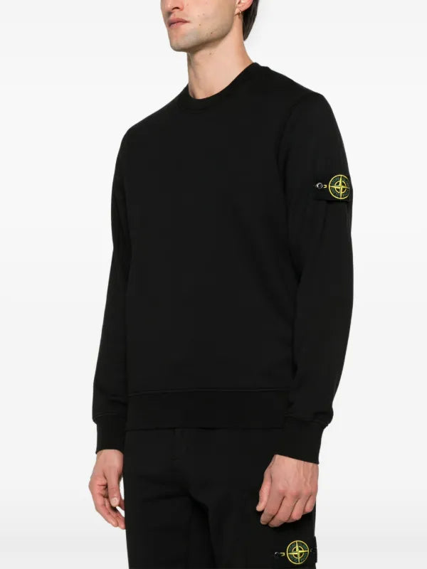 Stone Island Compass Patch Crewneck - Black