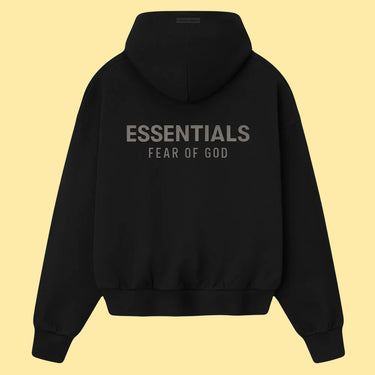 Essentials SS25 Classic Fleece Hoodie - Jet Black