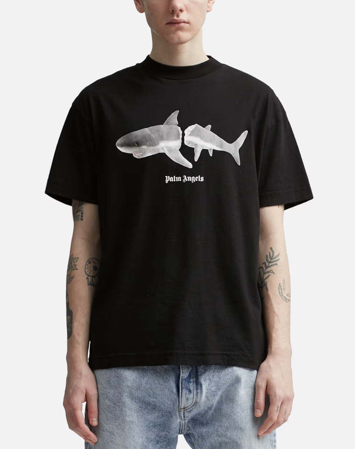 Palm Angels Shark Print T-Shirt - Black