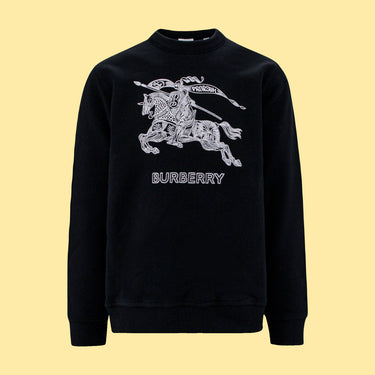 Burberry Embroidered EKD Cotton Sweatshirt - Black