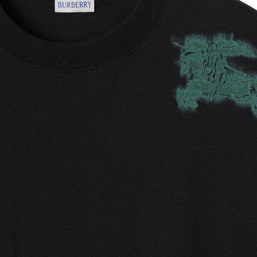 Burberry Equestrian Knight Cotton T-shirt - Black
