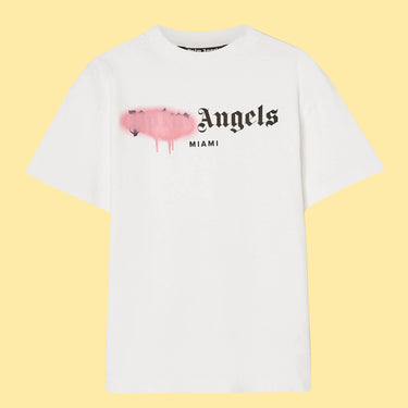 Palm Angels Miami Spray T-Shirt - White/Pink