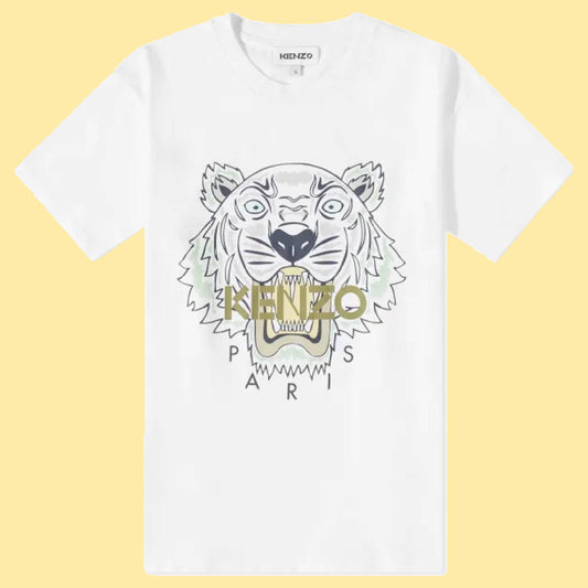 Kenzo Tiger T-Shirt - White/Gold