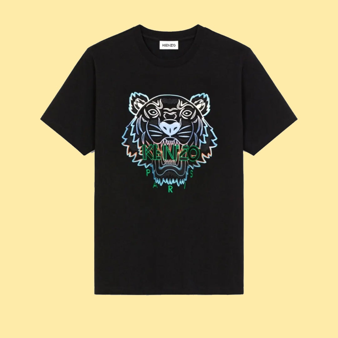 Kenzo Embroidered Tiger T-Shirt - Black/Blue/Green